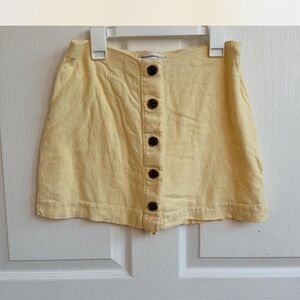 Abercrombie & Fitch Yellow Button-Up Mini Skirt
